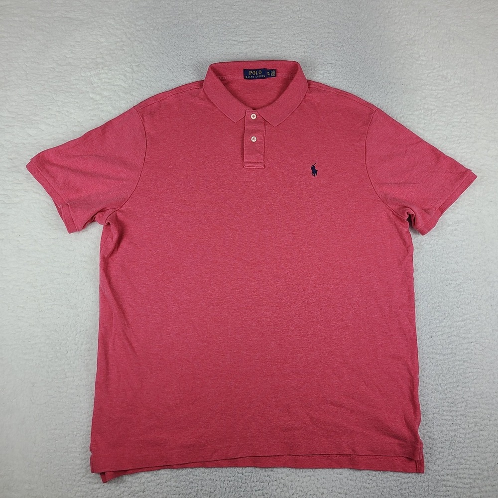 Polo Ralph Lauren Polo Shirt Mens XL Dark Pink Light Red Cotton Performance